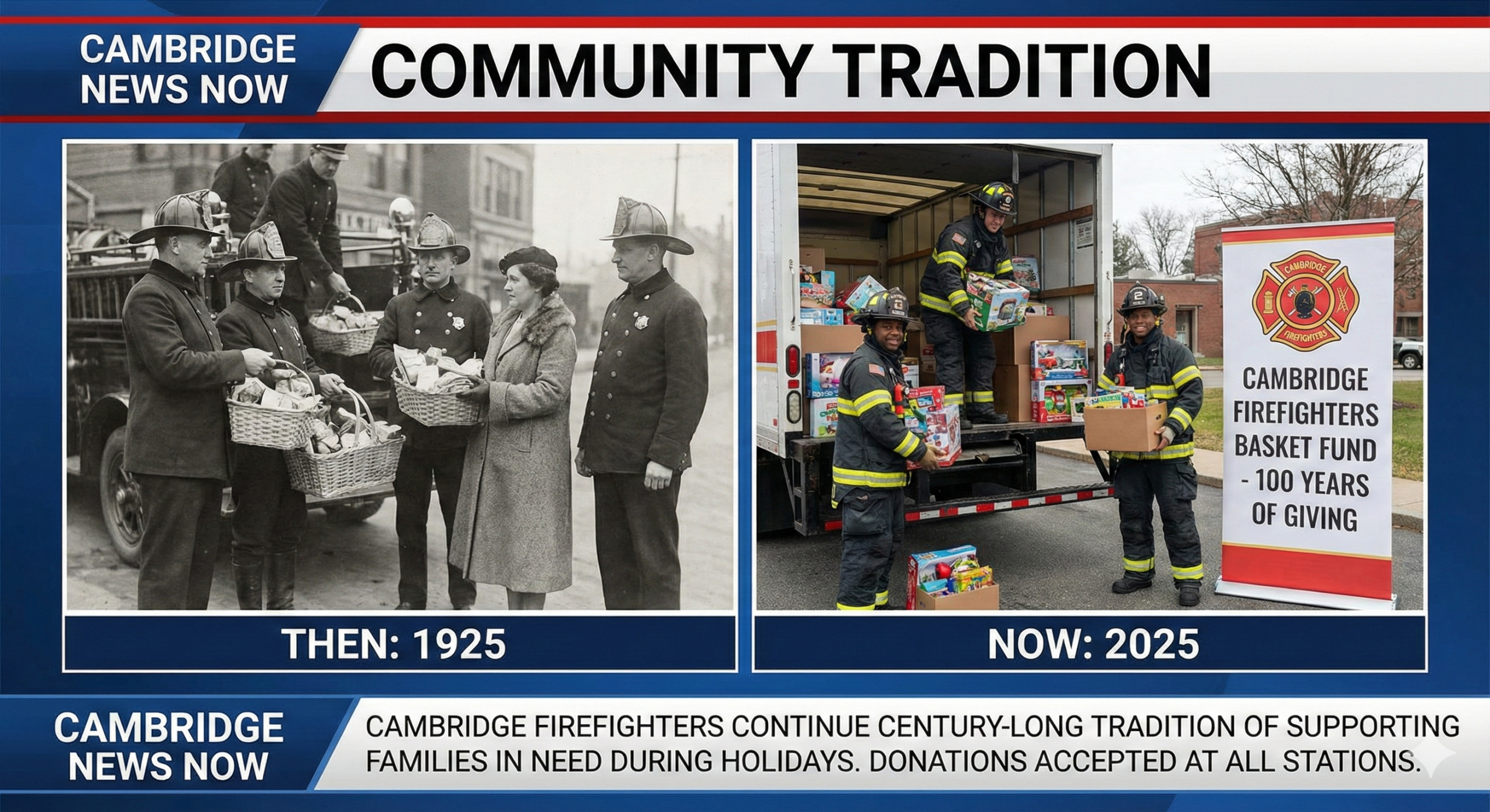Cambridge Firefighters Continue Century-Long Tradition of Supporting Families in Need