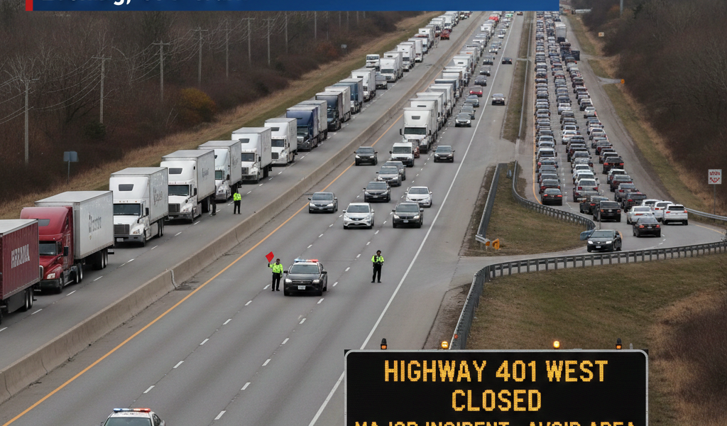 Major Closure on Highway 401 Westbound Near Cedar Creek Expected to Last Until Evening, OPP Warn