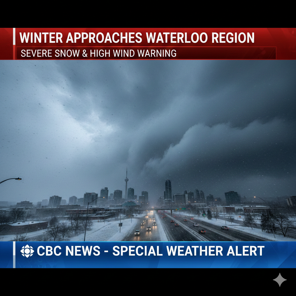 Wall of Winter Approaches Waterloo Region as Severe Snow and High Wind Warnings Take Effect