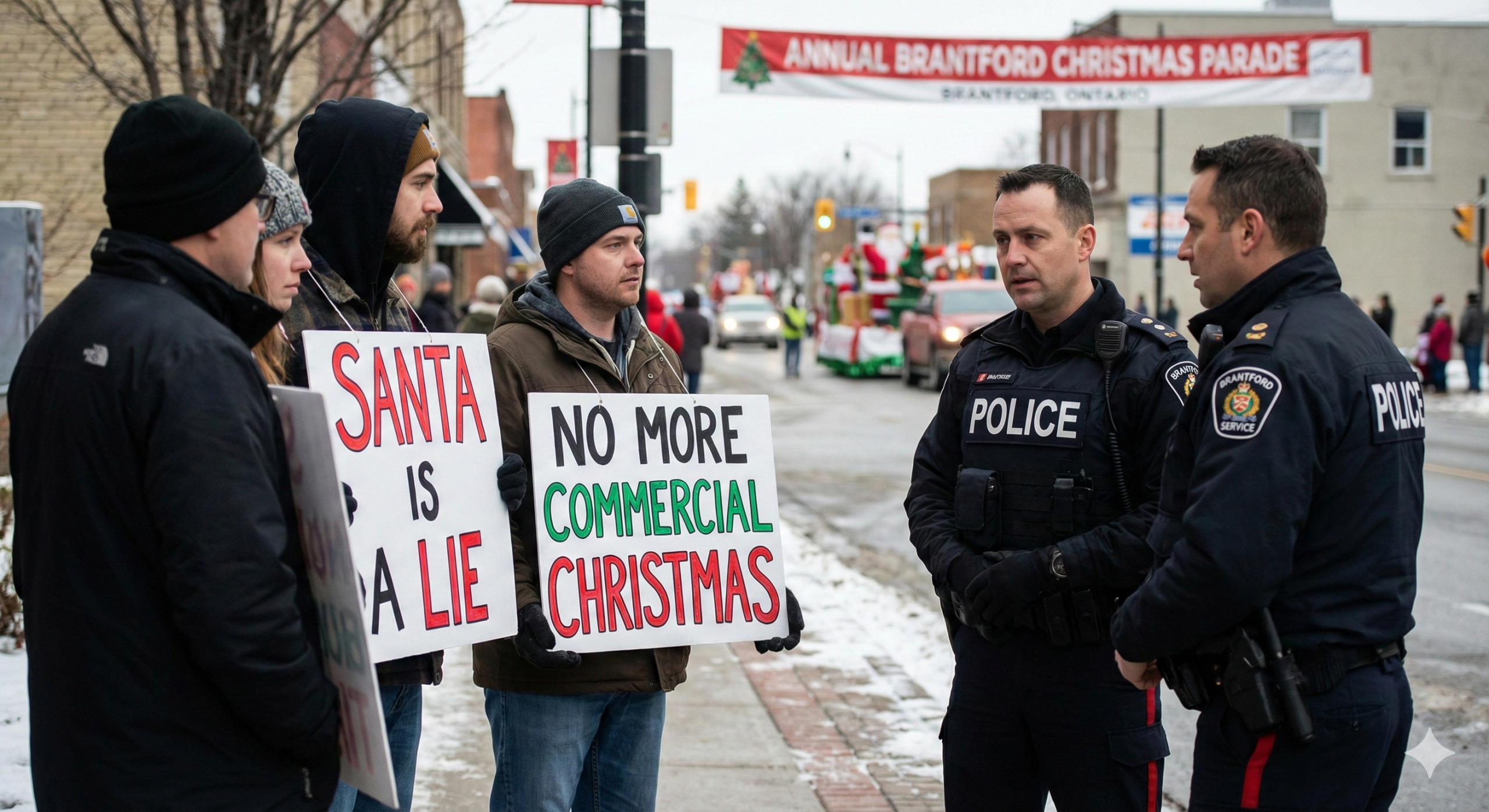 Brantford Police Address Anti-Santa Signs Displayed During Annual Christmas Parade