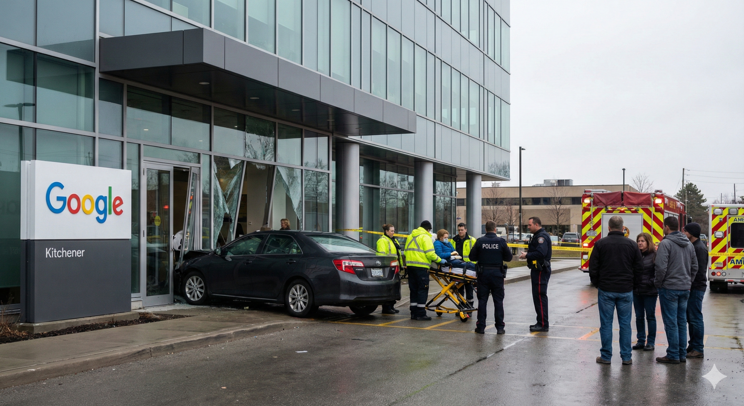 Driver Suffers Medical Episode Before Crashing Into Google Building in Kitchener