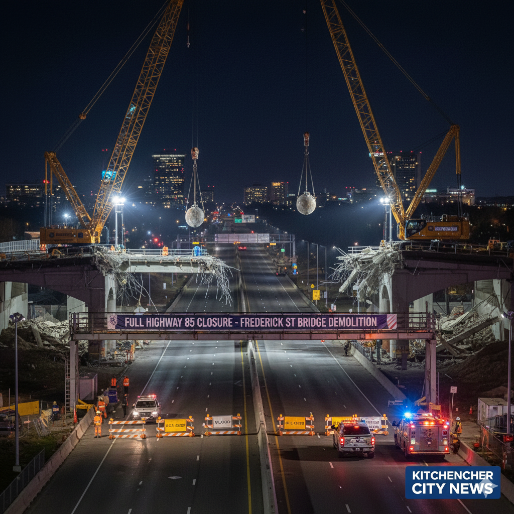 Full Highway 85 Closure Scheduled for Frederick Street Bridge Demolition in Kitchener