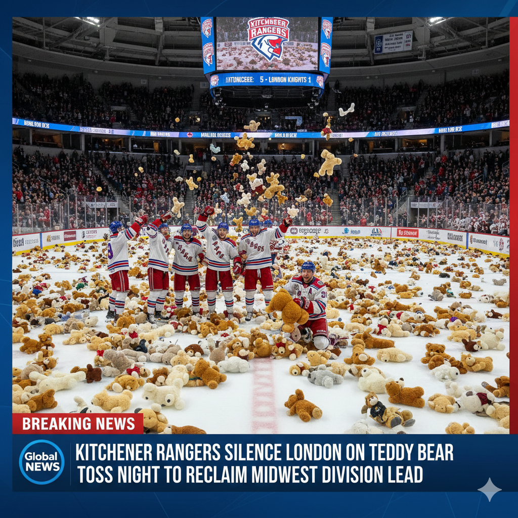 Kitchener-Rangers-Silence-London-on-Teddy-Bear-Toss-Night-to-Reclaim-Midwest-Division-Lead.