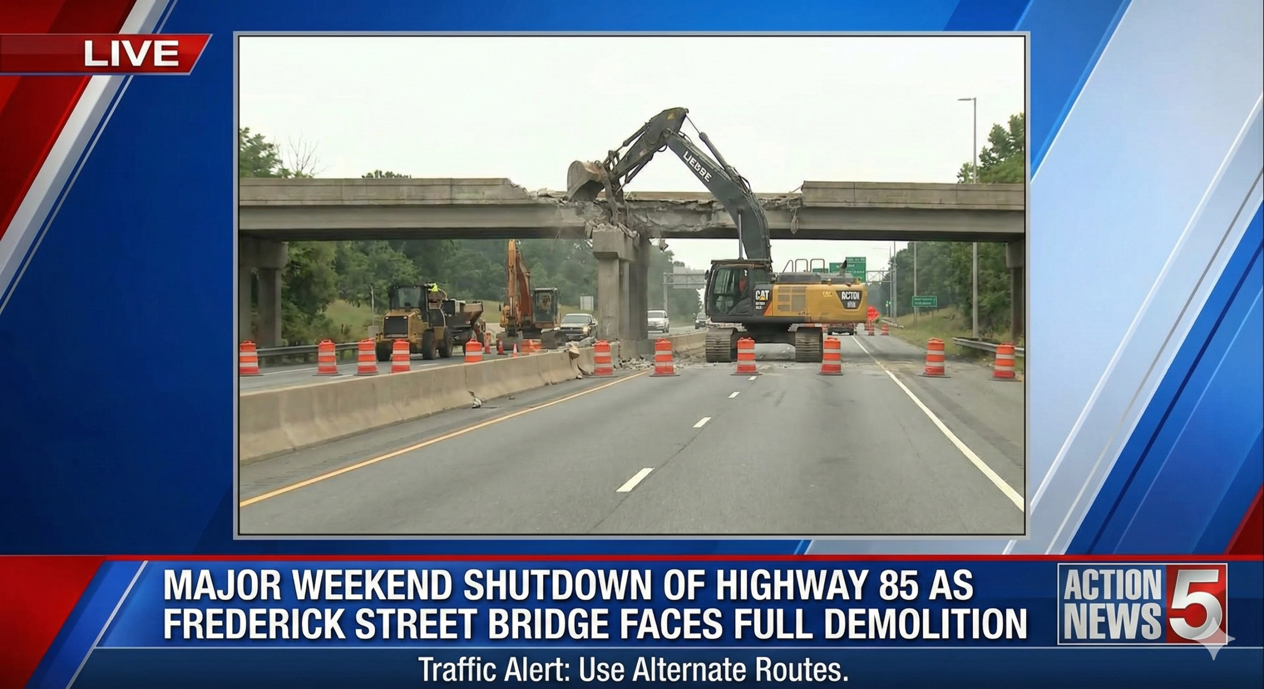 Major Weekend Shutdown of Highway 85 as Frederick Street Bridge Faces Full Demolition