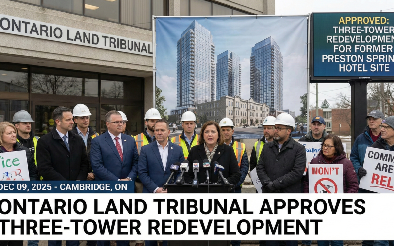 Ontario Land Tribunal Approves Three-Tower Redevelopment for Former Preston Springs Hotel Site
