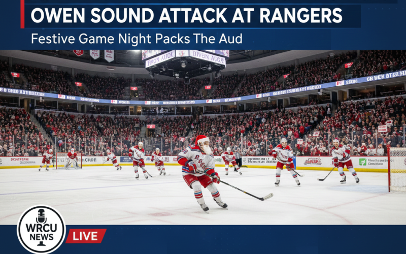 Owen Sound Attack Roll Into Kitchener for Rangers’ Festive Holiday Game at The Aud