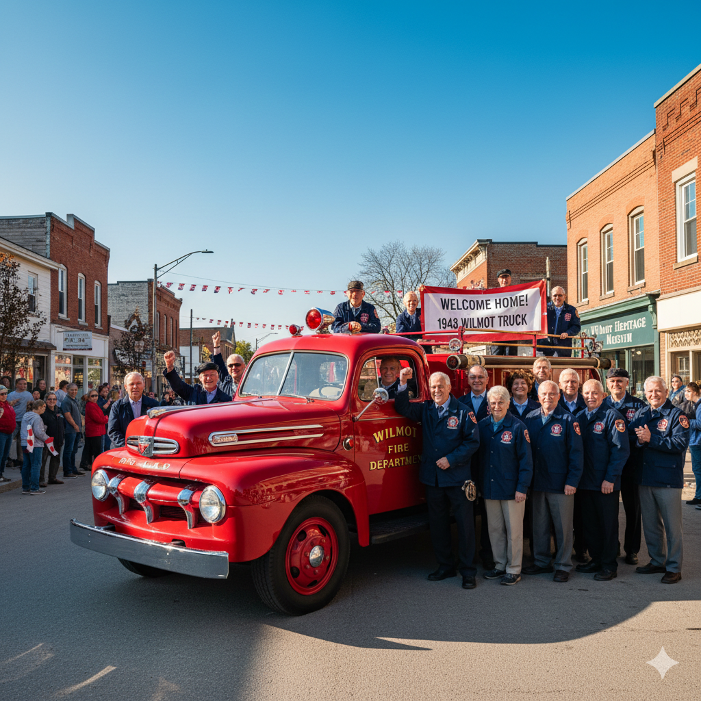 Retired Firefighters Rally to Bring Historic 1948 Fire Truck Back Home to Wilmot