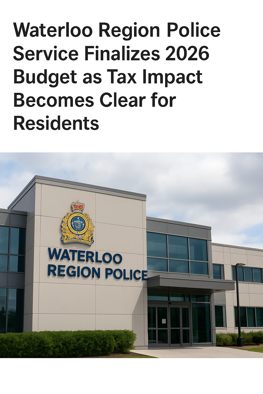 Waterloo Region Police Service Finalizes 2026 Budget as Tax Impact Becomes Clear for Residents